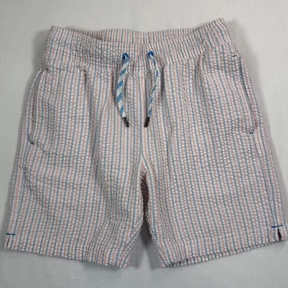 CREWCUTS J. Crew Boys’ Original Swimwear Seersucker Striped Swim‎ Trunks Size 12 - Picture 2 of 13